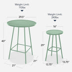 Best Choice Products 3-Piece Patio Dining Set, Bar Height, Outdoor Bistro Set - Image 2