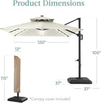 Best Choice Products 10x10ft Cantilever Patio Umbrella w/Base Included - Image 7