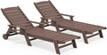 SERWALL Patio Chaise Lounge Chair Set of 2, Poly Lounge Chair by SERWALL