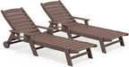 SERWALL Patio Chaise Lounge Chair Set of 2, Poly Lounge Chair by SERWALL