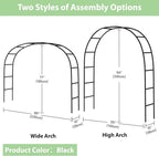 RUBFAC 94" Garden Arch Trellis for Climbing Plants Outdoor, Metal Arch Frame - Image 2