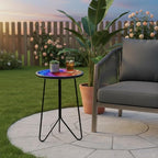 LIFFY Patio Side Tables, Small Round Decorative Metal End Table & Plant Tables - Image 7