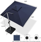 PURPLE LEAF 10' X 12' Patio Umbrella Outdoor Rectangle Umbrella Large - Image 8