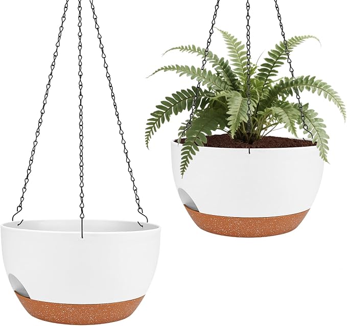 Hanging Planters for Outdoor Indoor Plants, 2 Pack 10 Inch Hanging Basket by Lucieblessdesign