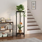 Plant Stand Indoor Outdoor 2 Tier Tall Metal Corner Storage Tiered Plant Shelf - Image 4