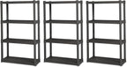 Sterilite 3-Pack 4 Shelf Unit, Heavy-Duty Shelving Storage and Utility Rack by Sterilite