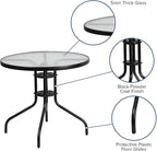 Flash Furniture Bellamy 31.5" Round Indoor/Outdoor Tempered Glass Metal Frame - Image 4