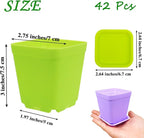 Anyumocz 42 PCS Plastic Square Plant Pots, Small Flower Pots - Image 2