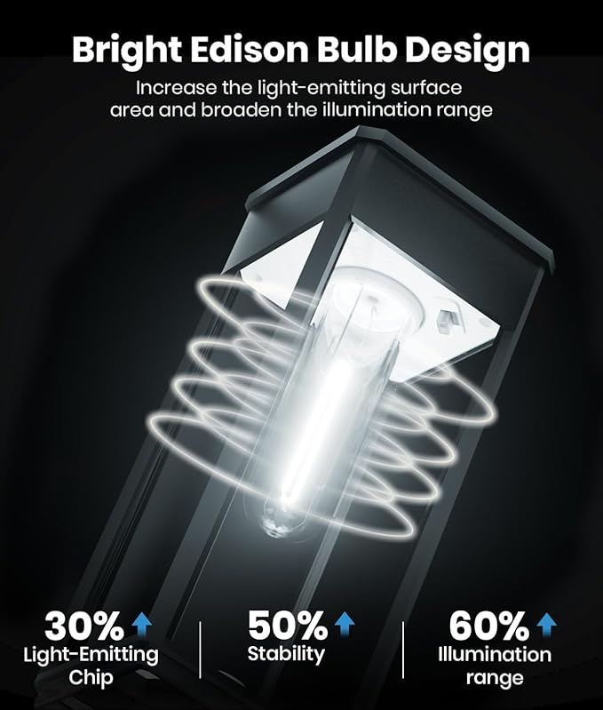 Solar Pathway Lights Outdoor, 2 Pack Bright Solar Lights Outdoor, IP65 - Image 5