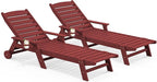 SERWALL Patio Chaise Lounge Chair Set of 2, Poly Lounge Chair by SERWALL