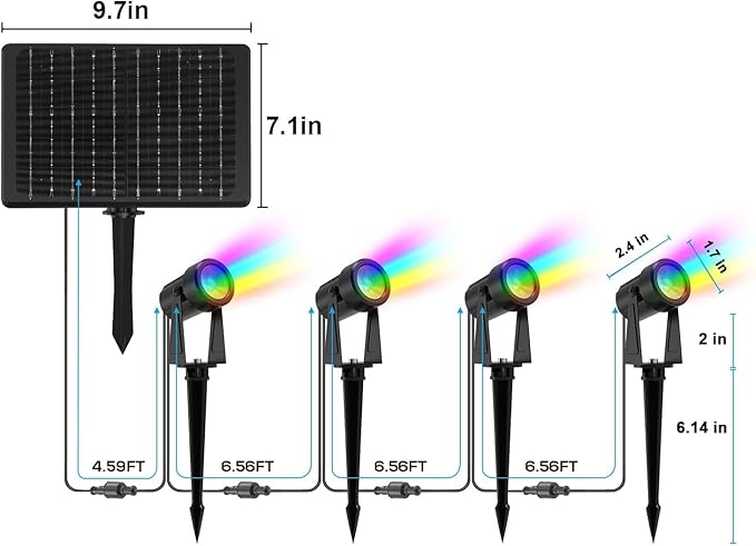 Zyan Solar Color Changing RGB Spotlights - Image 8