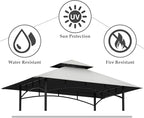 Grill Gazebo Replacement Top, 5 * 8 Outdoor BBQ Top Cover, Double Layer BBQ - Image 2