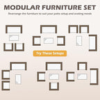 FDW | 4-Piece Patio Furniture Set | Blue | Outdoor Wicker Furniture - Image 8