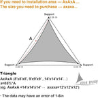 LOVE STORY Custom Size 9'x9'x9' Graphite Grey Sun Shade Sail Triangle Sunshade - Image 2