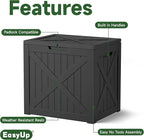 EasyUp 32 Gallon Outdoor Storage Box, Resin Waterproof UV-Resistant Deck Box - Image 3