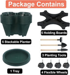 GameXcel Vertical Planter 5 Tier Stackable Planters Garden Planters Strawberry - Image 8