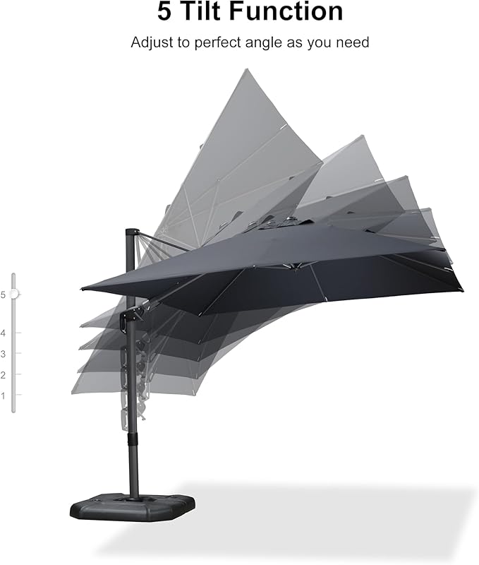 PURPLE LEAF 9.8' X 9.8' Tilting Patio Umbrella - Image 8