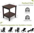 GREENVINES Outdoor Rocking Chair Set | 3-Piece | Dark Brown Wood Grain | 2 - Image 5