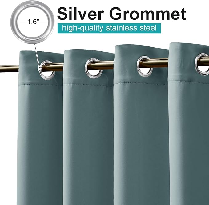 NICETOWN Greyish Blue Outdoor Curtains - Image 2