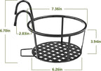 CADANI Iron Hanging Plant Holder Over The Rail Metal Fence Planters, Hanging - Image 3