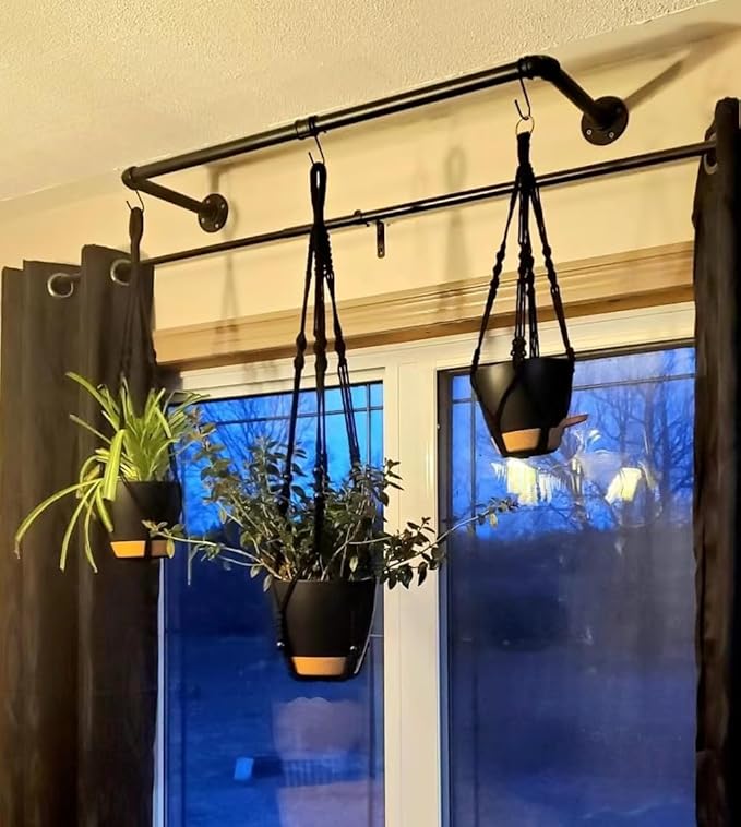 3 Pack Self Watering Hanging Planters Macrame Plant Hangers - Image 3