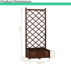 Anraja Raised Garden Bed with Trellis Wooden Planter Box Outdoor Wood Privacy - Image 3