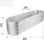 Land Guard 8×2×2ft Galvanized Raised Garden Bed Kit, Raised Garden Boxes Outdoor - Image 2