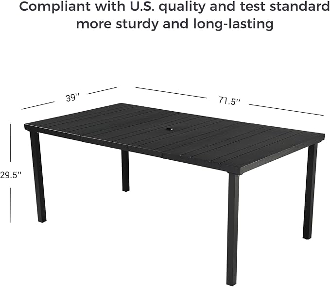 Grand patio 7-Piece Outdoor Dining Set, 6 Leather-Look Wicker Swivel Patio - Image 7