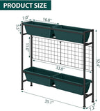 OYEAL Raised Garden Bed with Legs & & Trellis 32" Tall Vertical Herb Garden - Image 2