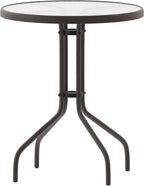 Flash Furniture Bellamy 23.75'' Round Tempered Glass Metal Table by FlashFurniture