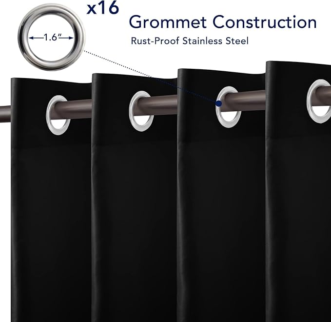 PureFit Outdoor Curtains for Patio Waterproof Weatherproof, UV Resistant - Image 4