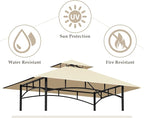 Grill Gazebo Replacement Top, 5 * 8 Outdoor BBQ Top Cover, Double Layer BBQ - Image 2