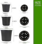 100 Packs Plastic Nursery Pots, 4 5 6 Inches Pots - Image 2