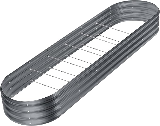 Land Guard 8×2×1ft Galvanized Raised Garden Bed Kit, 108 Gallon Capacity Raised by LandGuard