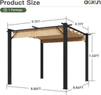 Aoxun 10'x10' Outdoor Pergola, Patio Aluminum Pergola - Image 7