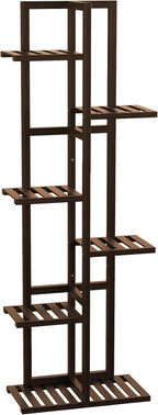 6 Tier Bamboo Plant Stand Indoor, Wood Tall Flower Holder Corner Tiered Plant - Image 7