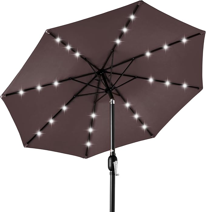 Best Choice Products 10ft Solar Polyester LED Lighted Patio Umbrella w/Tilt by BestChoiceProducts
