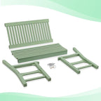 Psilvam Garden Bench, 2-Person Poly Lumber Patio Bench, All-Weather Outdoor - Image 4