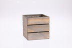 Wood Planter Box with Wine Crate Styled, 5 Inch Square, Rustic Barn Wood - Image 2