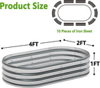 zizin 2 Pack Oval Galvanized Raised Garden Bed Kit 4x2x1ft Metal Planter Box - Image 2