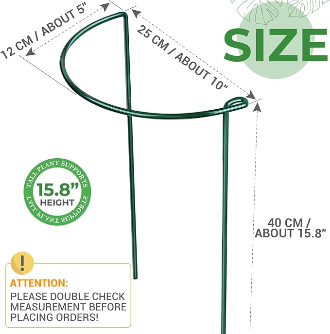 LEOBRO 6 Pack Plant Support Plant Stakes, Metal Peony Support, Garden Plant - Image 3