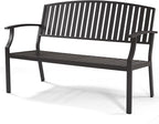 52" Outdoor Bench Weatherproof, Rust-Resistant Aluminum Metal Patio Garden Bench - Image 6