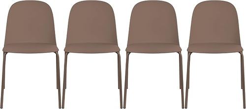 2xhome Set of 4 Modern Stackable Armless Dining Chairs | Plastic Shell Seat by 2xhome