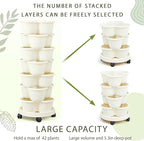 Umigy 2 Set Ivory 2 Set of 7 Tier Stackable Vertical Planters - Image 5