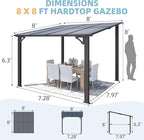 AECOJOY 8' x 8' Gazebo for Patio, Small Wall-Mounted Lean to Gazebo Pergola - Image 7