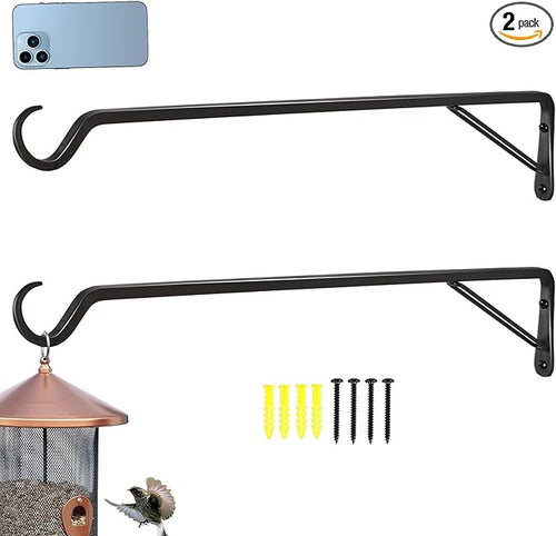 2 Pack Extra Long 23 Inch Heavy-Duty Rust-Resistant Solid Steel Plant Hangers by YELOKIE
