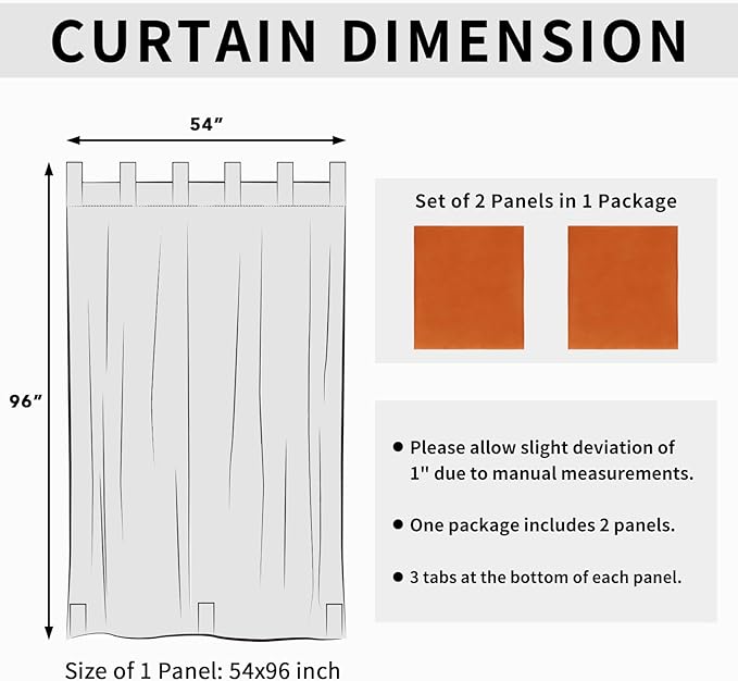 Easy-Going Outdoor Patio Curtains Detachable Tab Top Windproof Weatherproof - Image 6