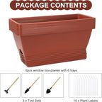 Window Box Planter, 6 Packs 17 Inches Rectangle Planters Box - Image 2