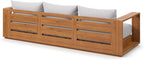 Modway Tahoe Acacia Wood Outdoor Patio Sofa in Natural Light Gray - Image 4