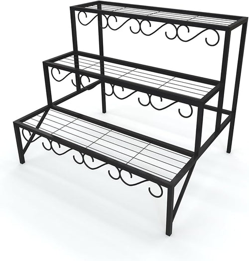 3 Tier Metal Plant Stand Outdoor Indoor, Heavy Duty Flower Pot Holder Display by Garden4you